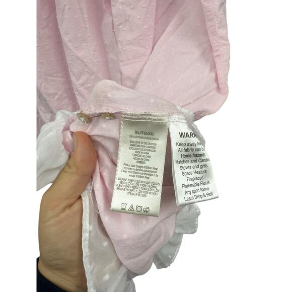 Eileen West Light Pink White Swiss Dot Nightgown Short Sleeve Romantic XL - Picture 4 of 5